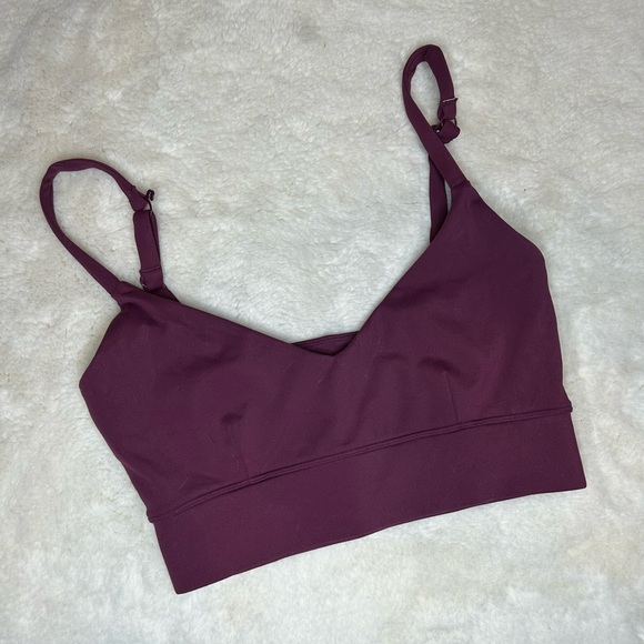 Balance Athletica Plum Purple V-Neck Sports Bra S - Picture 3 of 4